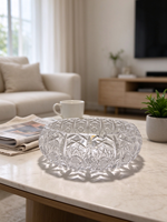 Cendrier en cristal PBO 24% en gros, cendrier rond sculpté à la main, articles de fumage de luxe en cristal pour commande professionnelle