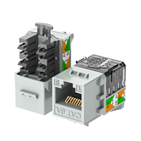 HY-CONNECT 90 °   Conector Keystone Cat6 UTP sin Herramientas 8P8C, Módulo Gris Sin Blindaje para Cat5e/Cat6a