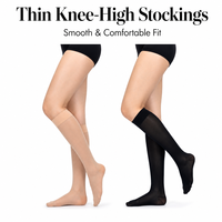 Chaussettes de compression extra fines, prêtes à être expédiées, respirantes, antidérapantes, pour rester debout toute la journée, travail, affaires, voyages