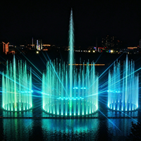 Outdoor-Tanzbrunnen mit RGB-LED-Beleuchtung, Lasershow und programmierbaren Wasserstrahleffekten