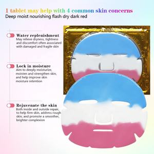 ओएम डी मल्टी कलर कोलेजन शीट मास्क विटामिन सी क्रिस्टल विटामिन ई हाइलूरोनिक एसिड एंटी-एजिंग वाइजिंग चेहरे की देखभाल इंद्रधनुष - Product Image 3