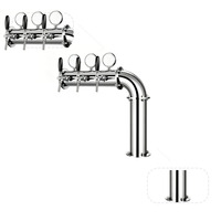 Ensemble de barres de contrôle de débit en acier inoxydable 304 en forme de L - Design moderne pour le vin et les bars