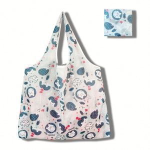 ออกแบบกระเป๋าช้อปปิ้งพับได้แบบเกาหลี รุ่นขายส่ง ผลิตจากโพลีเอสเตอร์รักษ์โลก พกพาสะดวกสำหรับซุปเปอร์มาร์เก็ต - Product Image 3