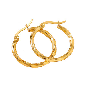 <span class=keywords><strong>Cenda</strong></span> Damen Edelstahl Geometrische Trendige Handgravierte Creolen Vergoldeter Schmuck - Product Image 2