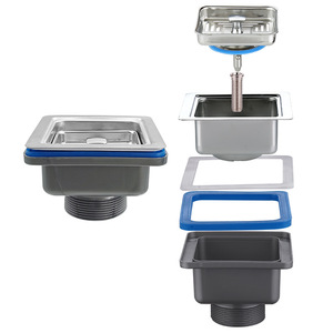 Stainless Steel Square Sink <b>Drain</b> Assembly 7.9cm X 5.7cm Lifting Type Overflow Prevention - Product Image 2