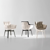 Chaises de salle à manger pivotantes à 360° de style italien moderne, fauteuils de designer de luxe léger avec structure en fer pour la maison, la cuisine, le restaurant et les loisirs