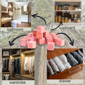 Placard désodorisant aromatique canada cèdre cubes puces anneau boule cèdre <span class=keywords><strong>rouge</strong></span> blocs de bois pour garde-robe vêtements stockage - Product Image 3