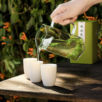 Coffret Cadeau de Thé en Céramique Chuqing : Tasses, Théière, Boîte à Thé ; Coffret Cadeau Vide Haut de Gamme pour Thé Aiguille d'Argent à Poils Blancs