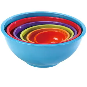 plaat set melamine blauw Suppliers-melamine color bowl set