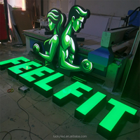 Personnellement personnalisé 3D Logo boîte à lumière lettre signe LED publicité éclairé métal canal lettre signe pour salle de sport