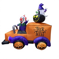 Halloween Wasserdichte Aufblasbare Plastik-Truck-Dekoration Mittelgroßer Auto-Clown Geist Kürbis Outdoor Rasen Garten Party Feiertag