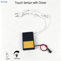 Interrupteur tactile pour miroir LED IKSLED, compatible avec le verre/l'acrylique/le miroir de 1 à 5 mm, prise US/EU