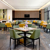 Ensemble de sièges de table et de canapé de style nordique moderne de luxe, table carrée en velours, meubles de restaurant occidental, canapé de restaurant, table de café, chaise