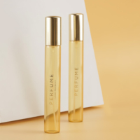 Emballage de parfum personnalisé, flacon en verre de 10 ml, vaporisateur en aluminium doré