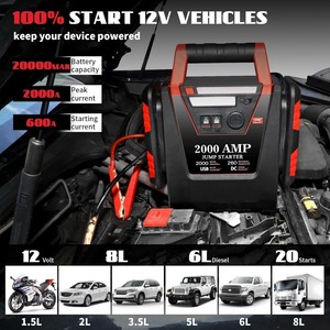 Portable Emergency Car Battery Jump Booster Box 12V High Power for Gasoline SUV Truck Auto HH604 2000 12V Portable Car Batte - Product Image 4
