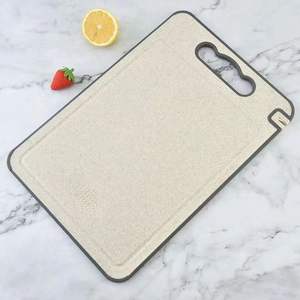 Tabla de cortar PP de paja de trigo y acero inoxidable, tabla de cortar de doble cara no tóxica para cocina con afilador de molinillo - Product Image 5