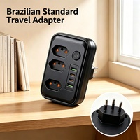 Regleta de Enchufes en Línea Estándar Brasileña SUZHERM con 3 Tomas de CA, 2 Puertos USB, 2 Puertos Tipo-C, Interruptor Principal y Protección contra Sobrecarga