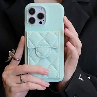 Étui de téléphone à bandoulière de luxe avec sangle en chaîne portefeuille en cuir PU pour iPhone 17 16 15 14 13 12 Pro Max Plus