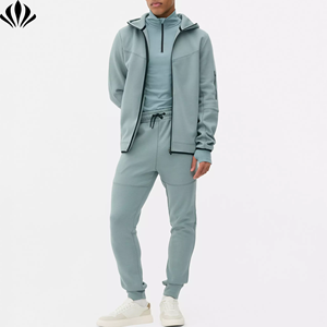 Ensemble de Survêtement Léger Zippé à Capuche Performance Sportive de Haute Qualité pour Hommes - Product Image 1