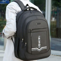 Sac à dos pour ordinateur portable en tissu Oxford imperméable avec fermeture éclair, doublure antichoc en nylon, durable et léger