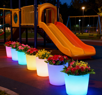 Vase/Pot de fleurs lumineux à LED RGB pour jardin et décoration extérieure, indice de protection IP65, 16 couleurs, éclairage LED pour pot de fleurs