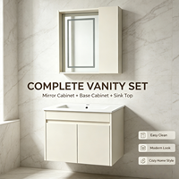 Meuble de salle de bain mural de style moderne, combinaison vasque et miroir, vente en gros d'usine