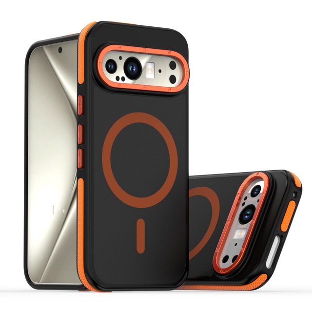 For Google Pixel 9 Pro Frosted Matte Magnetic Suction Full Shockproof Phone Case Logo Custom PC+TPU Phone Case
