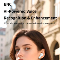 Écouteurs TWS sans fil à batterie longue durée, type-c, semi intra-auriculaires, casque BT, suppression du bruit, écouteurs avec micro, casque Pro BT6.0