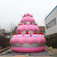 Gâteau gonflable couleur cerise, pour fête d'anniversaire, rose, 1 pièce
