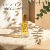 Flacon de parfum en verre irrégulier de 10 ml, forme dentifrice unique, finition mate givrée, contenant de parfum rechargeable avec vaporisateur et bille roll-on