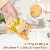 Bocaux Mason en verre personnalisés de 18 oz pour Overnight Oats, avec couvercles et cuillères, pour aliments, épices et usage en cuisine, ensemble pour événements festifs