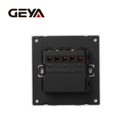 Interrupteurs muraux GEYA Logo Modern Home, étanches IP20, durables, norme britannique, 86*86mm, 250V, 16A, 3 gangues, 1 voie, en matériau PC.