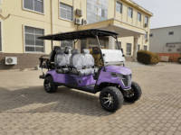 Carrito de Golf de 4 Ruedas a Gasolina, 6 Plazas con Techo y Parabrisas, Buggy Todoterreno para Complejos Turísticos, Campos de Golf y Comunidades