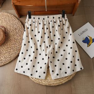 Polka Dot Shorts Women Summer Loose Fit <b>Elastic</b> Waist Wide Leg Khaki Casual Pants With Pockets Breathable Style - Product Image 4