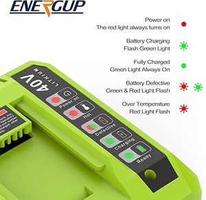Energup 6000mAh pengganti Ryobi 40V baterai dan pengisi daya untuk baterai Lithium OP4026 OP40601 OP4030 dengan OP401 Ryobi 40V pengisi daya - Product Image 3