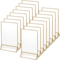 Support de menu de table en acrylique transparent double face A4/A5/A6-Support vertical pour restaurants/événements de mariage