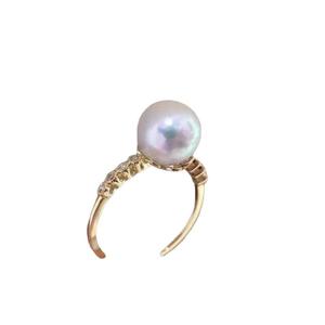 Support de bague en argent S925 version T avec perles de 8-11 mm, accessoire de perles DIY pour bagues tendance 10190 - Product Image 5