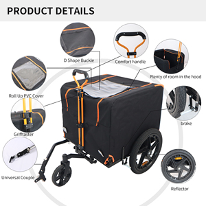 Extra Large <b>Dog</b> & Medium Pet Bicycle <b>Trailer</b> Adjustable & Foldable <b>for</b> Road Cycling & <b>Bike</b> Touring - Product Image 4
