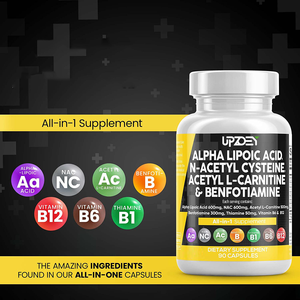 Hochwertiger Pulver extrakt <span class=keywords><strong>Alpha</strong></span>-Liponsäure-Kapseln Acetyl L-Carnitin 500mg Benfotiamin 300mg mit Vitamin B1 B6 & B12 - Product Image 6