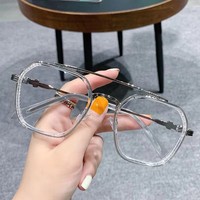 Gafas de Alta Gama con Montura Cuadrada Ultraligera de Metal Sólido, Lentes de PC con Protección Anti Luz Azul y Anti Radiación