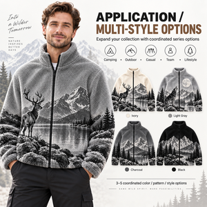 Chaqueta <span class=keywords><strong>de</strong></span> invierno <span class=keywords><strong>de</strong></span> forro polar sherpa para hombre, con cremallera completa, para actividades al aire libre en la montaña, proveedor <span class=keywords><strong>mayorista</strong></span> OEM ODM personalizado para marcas - Product Image 5