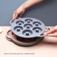 Moule en silicone pour beignet à 7 cavités pour le bricolage Outil de cuisson au four Plateau de cuisson pour beignet Moule à beignet fait main pour le bricolage Pâtisserie Dessert