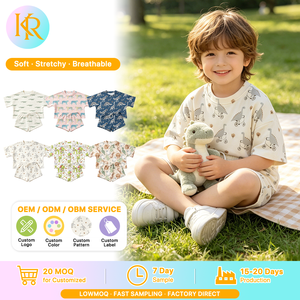 KR 유아 남아 여름옷 영유아 반팔 상의 귀여운 반바지 세트 신생아 여름 면 세트 - Product Image 1