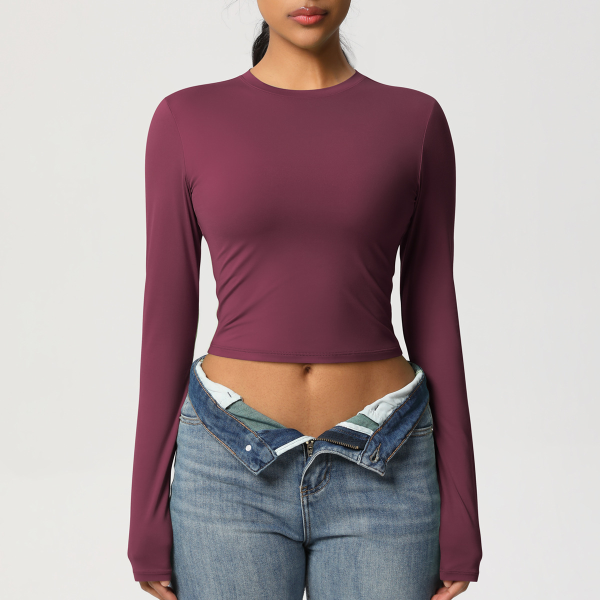 Naked Tight Fitting Sports T-shirt, Quick Drying Breathable Long Sleeved Yoga Suit, Pilates Running Exercise, Long Sleeved Top