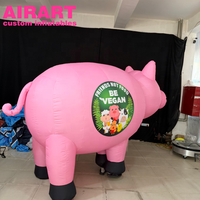 Costume gonflable de mascotte cochon rose adorable, vente en gros d'usine, ballon gonflable cochon d'extérieur