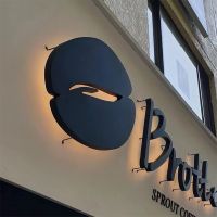 Letrero frontal de tienda LED retroiluminado para exteriores de Metal 3D personalizado, Letra de canal iluminada inversa para bares de negocios, centros comerciales, escuelas para publicidad