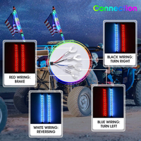Antenne lumineuse LED RGB Chasing Offroad Flag Whip 5150 4X4 avec application et télécommande pour UTV et ATV