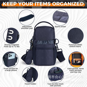 Bolsa de Gimnasio Magnética Resistente, Informal, para Deportes de Interior, con Correa para el Hombro, para Botella de Agua, Forro de Poliéster - Product Image 3