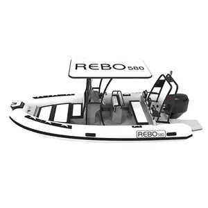 Barco inflável de alumínio com mesa, 19ft rhib 580 alta velocidade rib hypalon/pvc com mesa