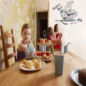 Creativo fai <span class=keywords><strong>da</strong></span> te acrilico specchio orologio <span class=keywords><strong>da</strong></span> <span class=keywords><strong>parete</strong></span> minimalista decorazione per la casa silenzioso tazza di caffè adesivo <span class=keywords><strong>da</strong></span> <span class=keywords><strong>parete</strong></span> orologio al quarzo - Product Image 3